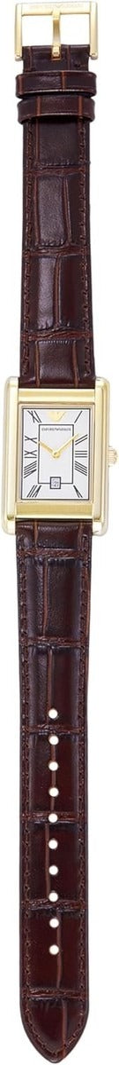 Emporio Armani Gino White Dial Brown Leather Strap Watch for Men - AR11665