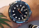 Seiko 5 Sports Automatic Blue Dial Silver Steel Strap Watch for Men - SRPC63J1