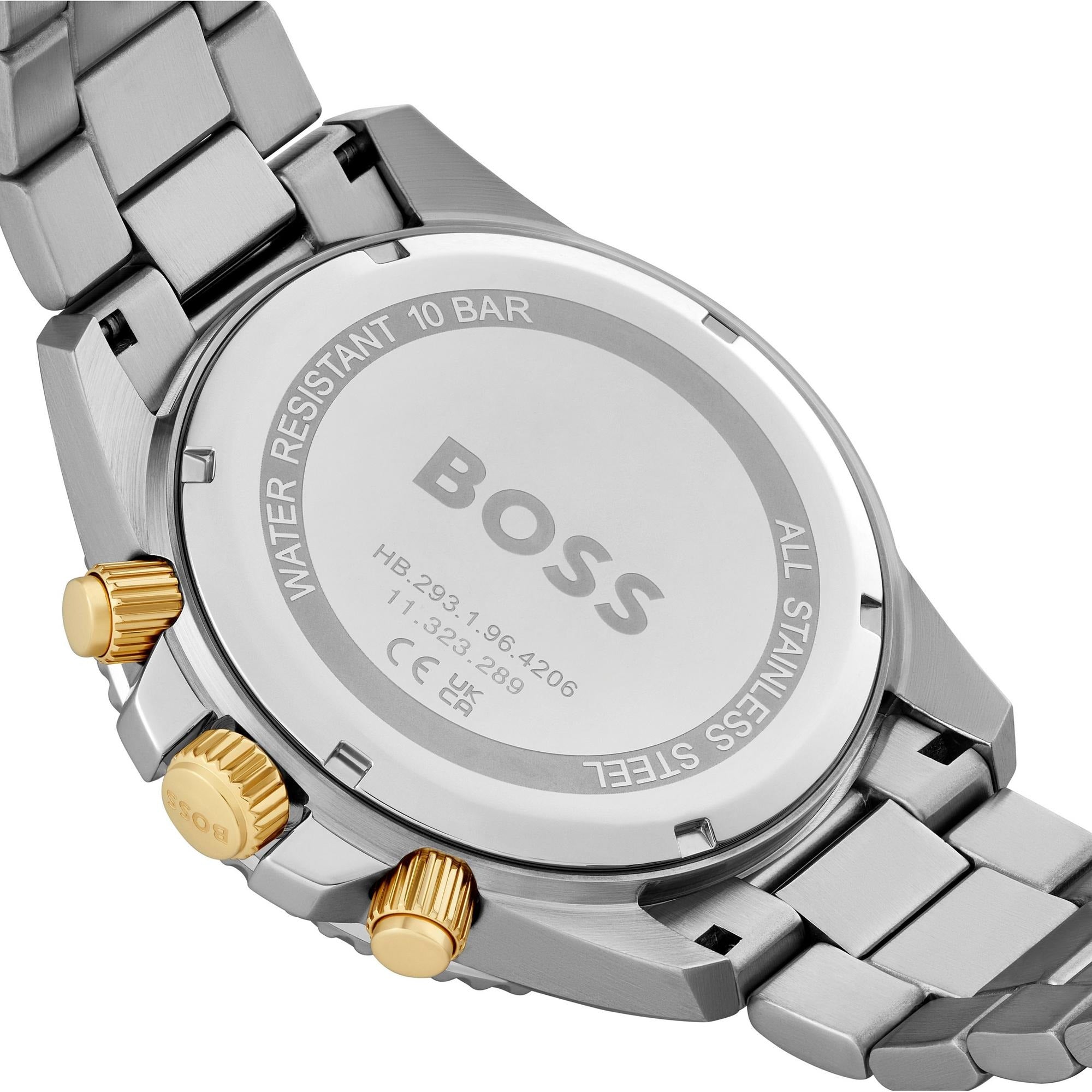 Hugo Boss Admiral Chronograph Blue Dial Two Tone Steel Strap Watch for Men - 1514257