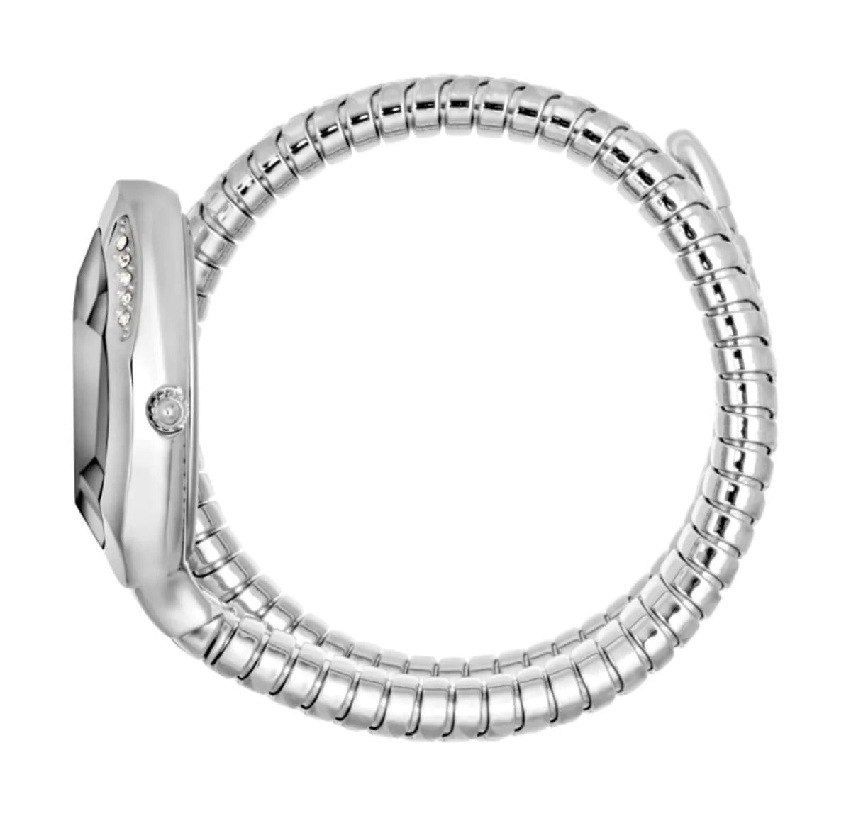 Just Cavalli Glam Evo 8 Black Dial Silver Steel Strap Watch for Women - JC1L225M0025