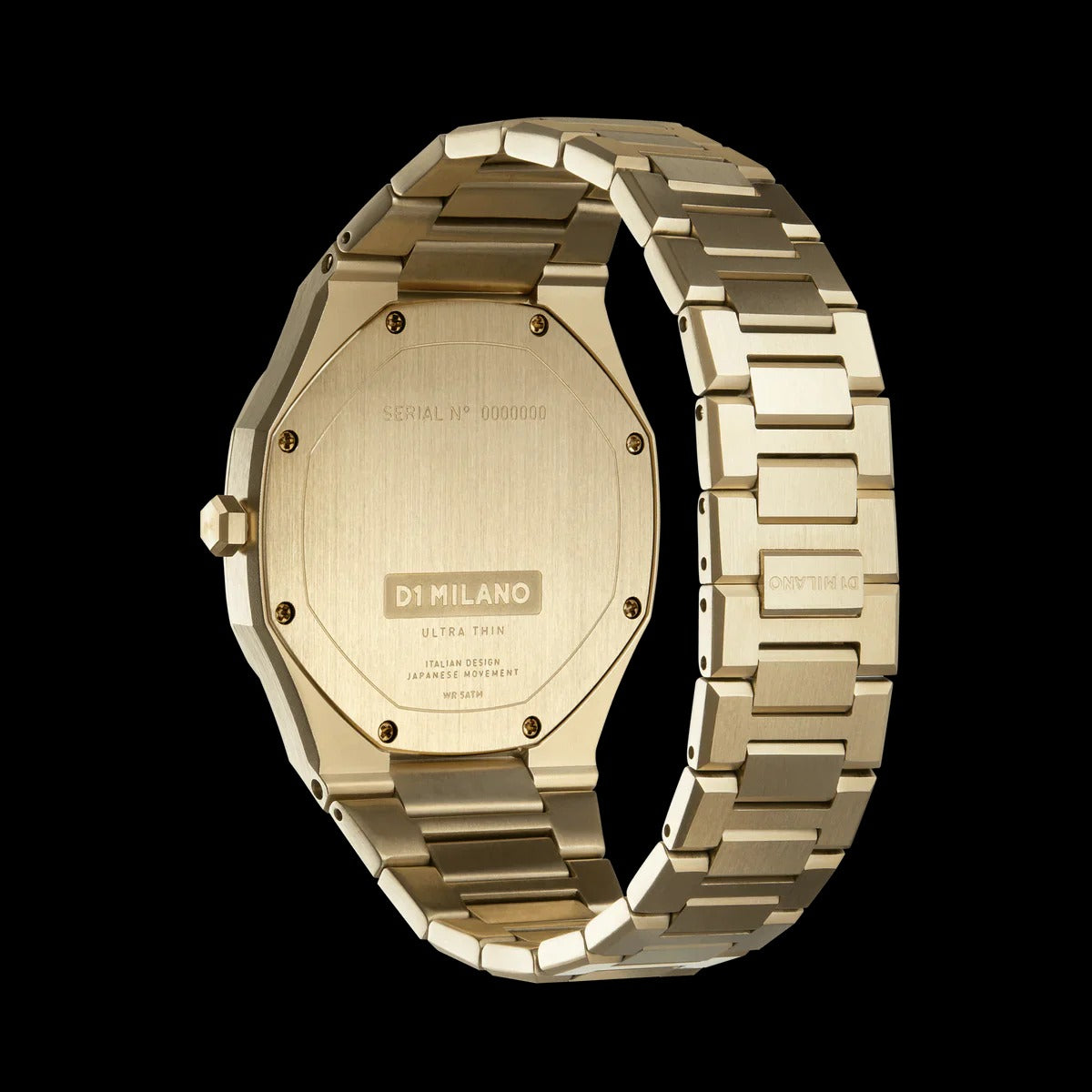 D1 Milano Ultra Thin Malachite Green Dial Gold Steel Strap Watch for Men - D1-UTBJ30