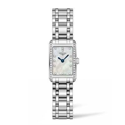Longines Dolcevita Diamonds Mother of Pearl Dial Silver Steel Strap Watch for Women - L5.258.0.87.6