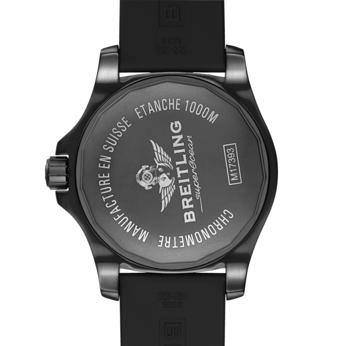 Breitling Superocean 44mm Special Volcano Black Dial Black Rubber Strap Watch for Men - M17393131B1S1