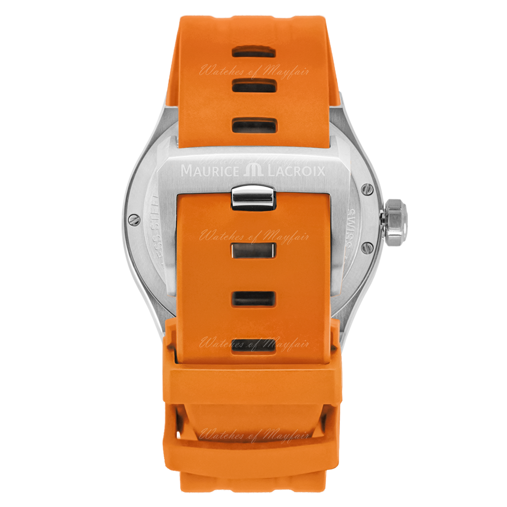 Maurice Lacroix Aikon Limited Edition Automatic Date Orange Dial Silver Steel Strap Watch For Men - AI6008-SS00F-530-1