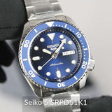 Seiko 5 Sports Automatic Analog Blue Dial Silver Steel Strap Watch For Men - SRPD51K1
