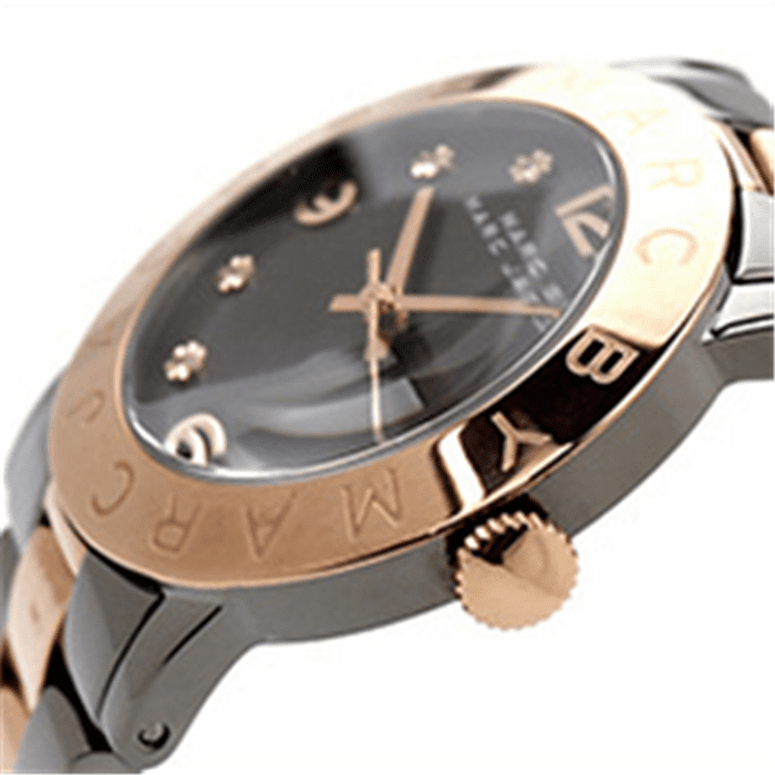 Marc Jacobs Amy Grey Dial Two Tone Steel Strap Watch for Women - MBM3195