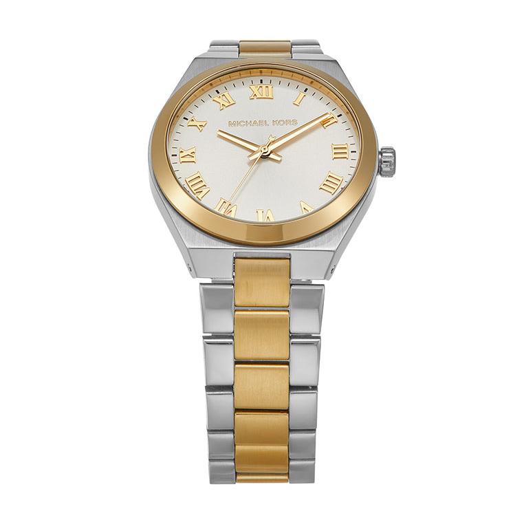 Michael Kors Lennox Three-Hand White Dial Two Tone Steel Strap Watch for Women - MK7464