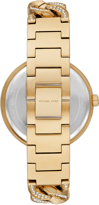 Michael Kors Catelyn Crystals Gold Dial Gold Steel Strap Watch For Women - MK4674