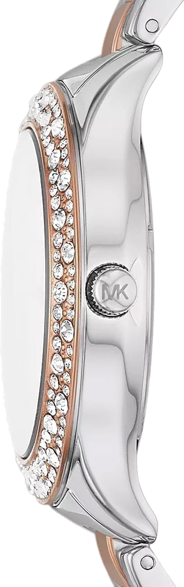 Michael Kors Liliane Quartz Mother of Pearl White Dial Two Tone Steel Strap Watch For Women - MK1048