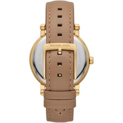 Michael Kors Corey Analog Gold Dial Brown Leather Strap Watch for Women - MK2986