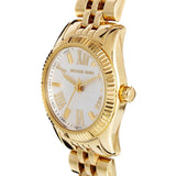 Michael Kors Lexington Quartz Silver Dial Gold Steel Strap Watch For Women - MK3229