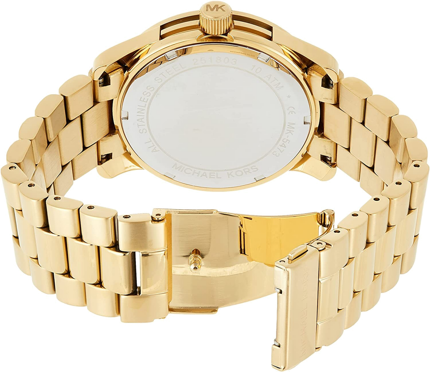 Michael Kors Runway Gold Dial Gold Steel Strap Watch for Women - MK5473
