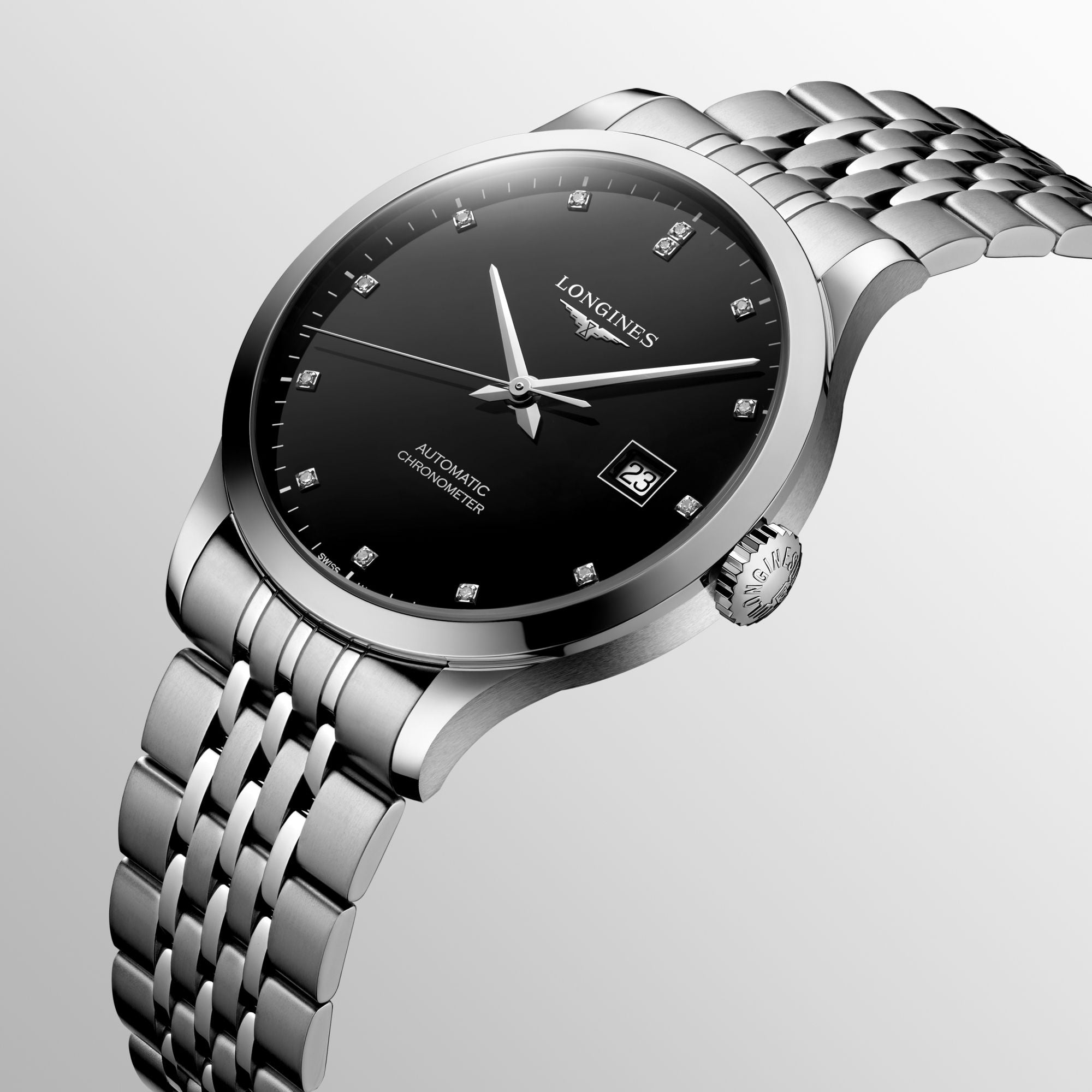 Longines Record Automatic Stainless Steel 40mm Watch for Men - L2.821.4.57.6