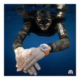 Maurice Lacroix Pontos S Diver Black Dial Orange Rubber Strap Watch For Men - PT6248-SS00L-330-J