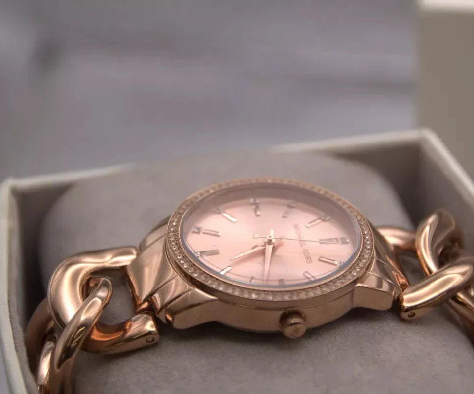 Michael Kors Nini Quartz Crystals Rose Gold Dial Rose Go Watch For Women - MK3236