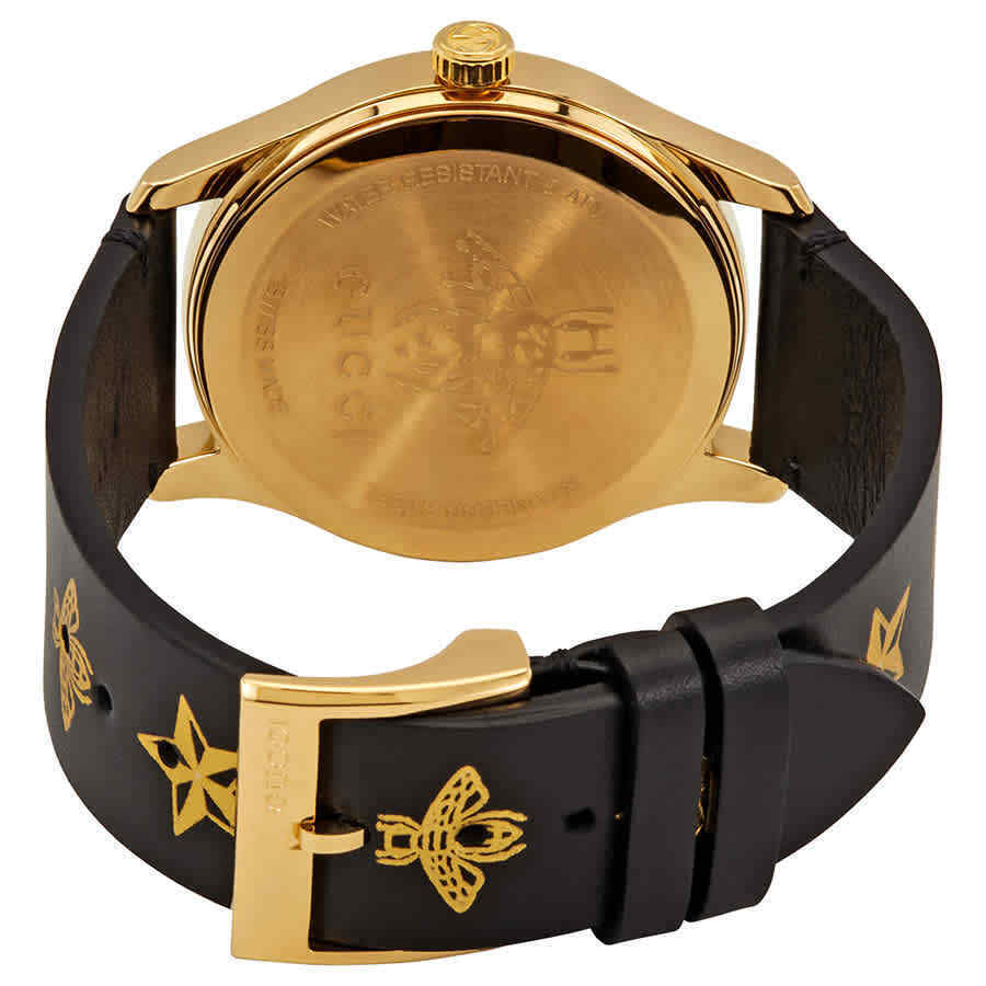 Gucci G-Timeless Black Dial Black Leather Strap Watch For Women - YA1264055