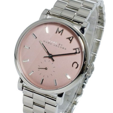 Marc Jacobs Baker Pink Dial Silver Steel Strap Watch for Women - MBM3280