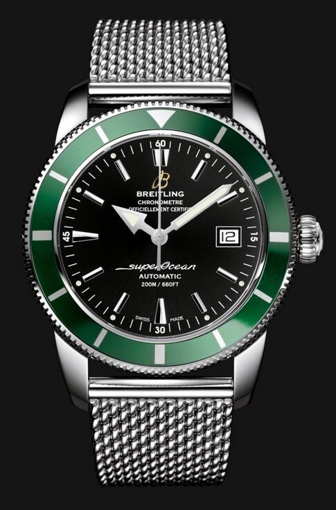 Breitling Superocean Heritage 42mm Chronograph Green Bezel Mens Watch - A1732136
