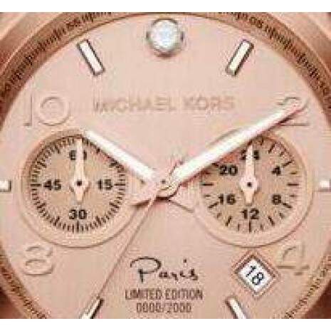 Michael Kors Paris Limited Edition Rose Gold Dial Steel Strap Watch for Women - MK5716