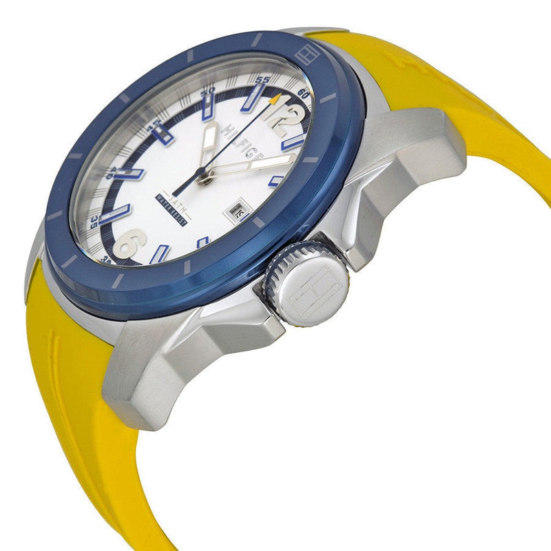 Tommy Hilfiger Windsurf White Dial Yellow Rubber Strap Watch for Men - 1791115