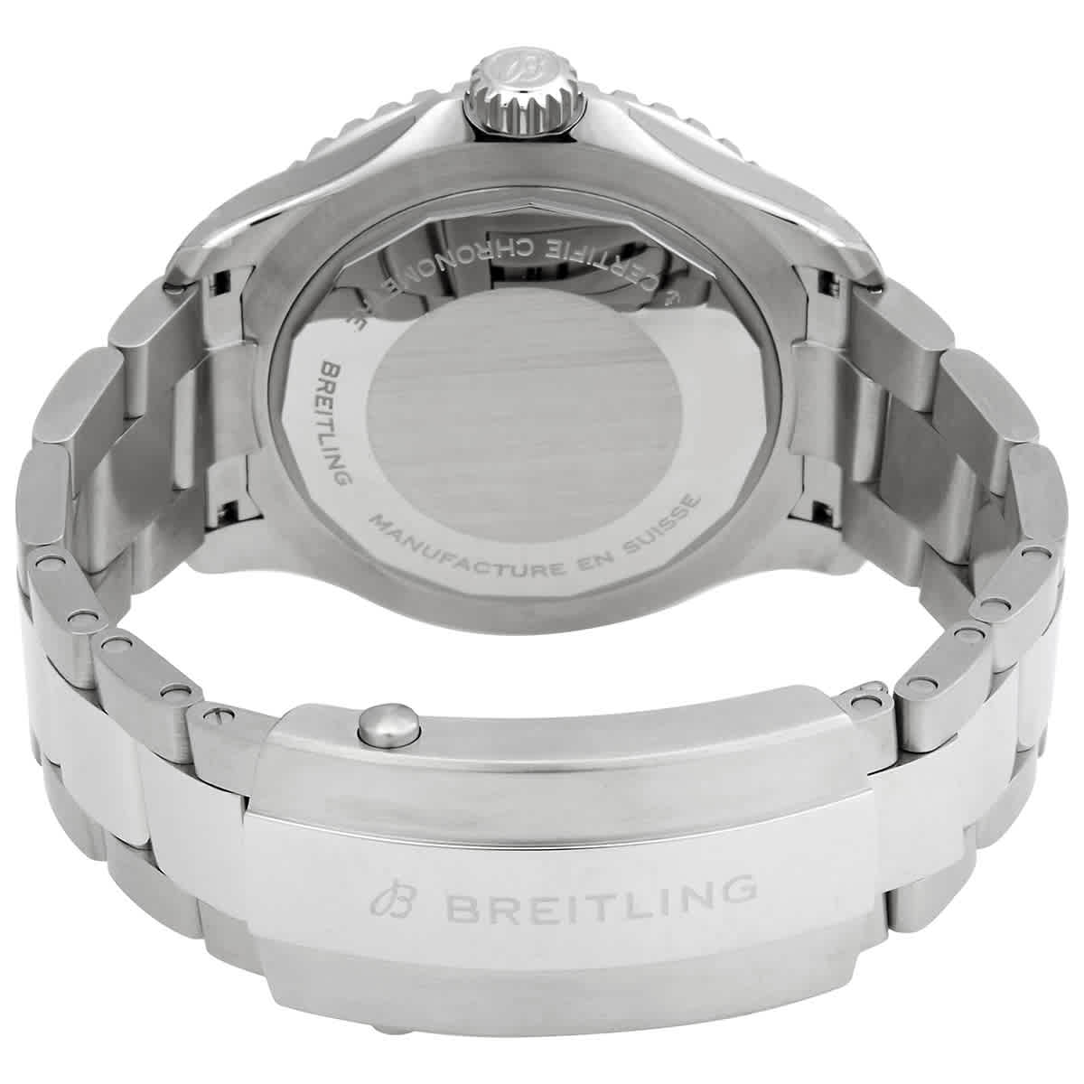 Breitling Superocean Automatic 44mm Black Dial Silver Steel Strap Watch for for Men - A17376211B1A1