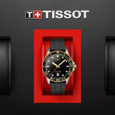 Tissot Seastar 1000 Black Dial Black Rubber Strap Watch For Men - T120.410.27.051.00