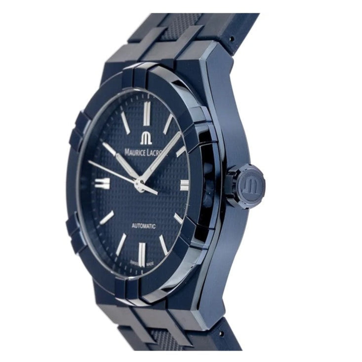 Maurice Lacroix Automatic PVD Limited Edition Blue Dial Blue Silicon Strap Watch For Men - AI6007-PVC00-430-4